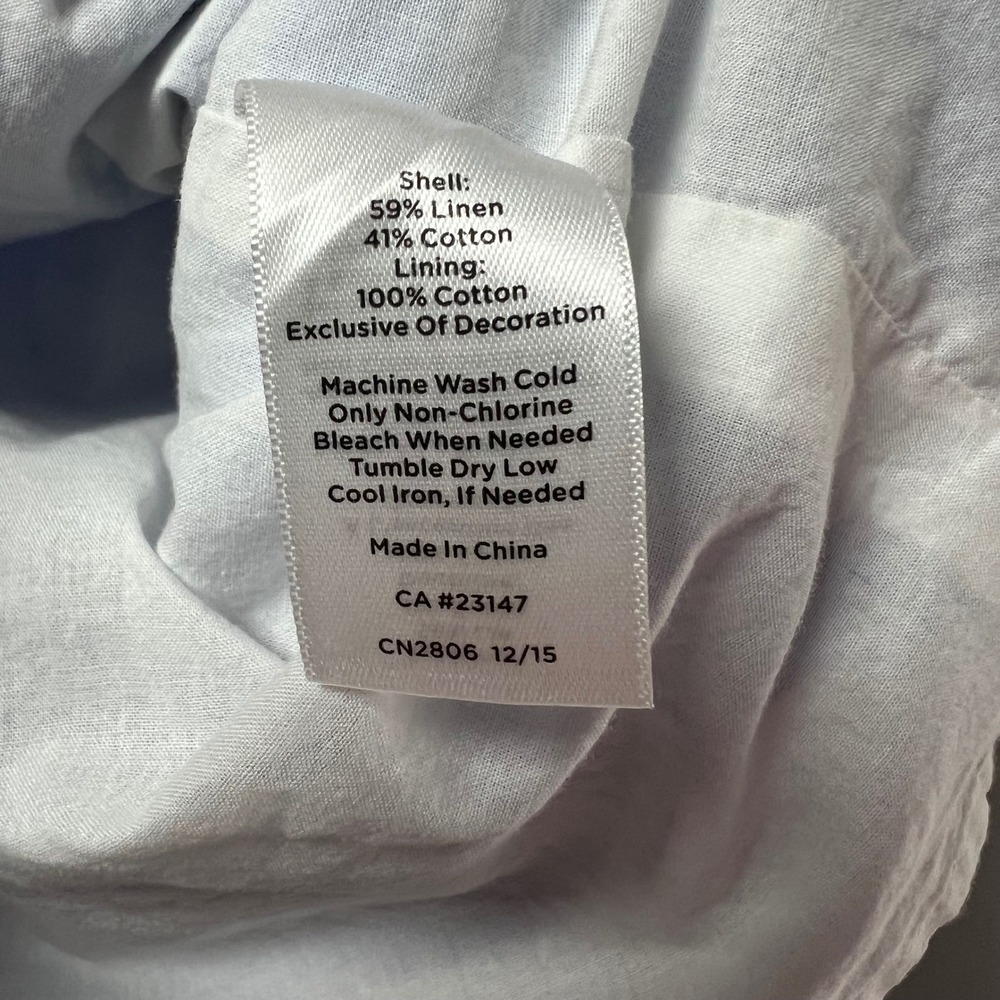 Talbots Womens Blue White Striped Linen Cotton Shift Dress Crochet Lace Trim 12 - Picture 7 of 7